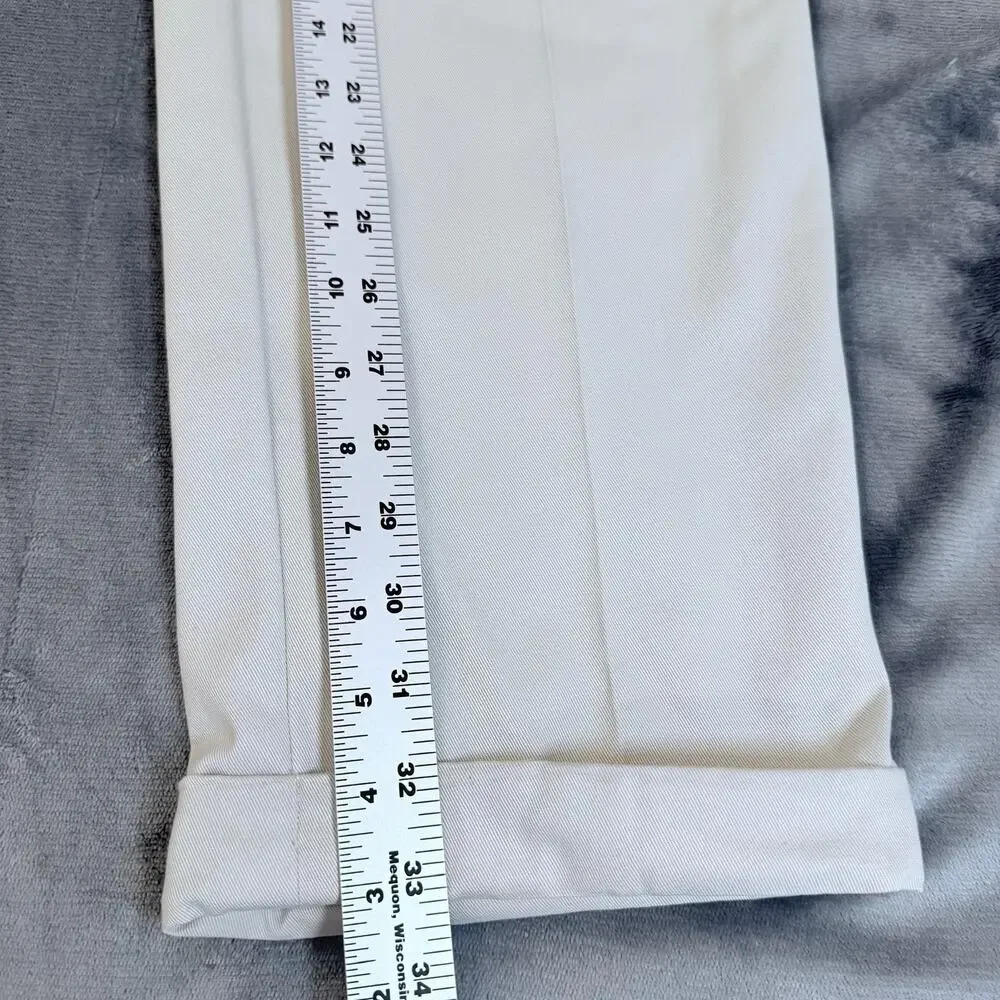 Brooks Brothers Off-White Pleated Chinos